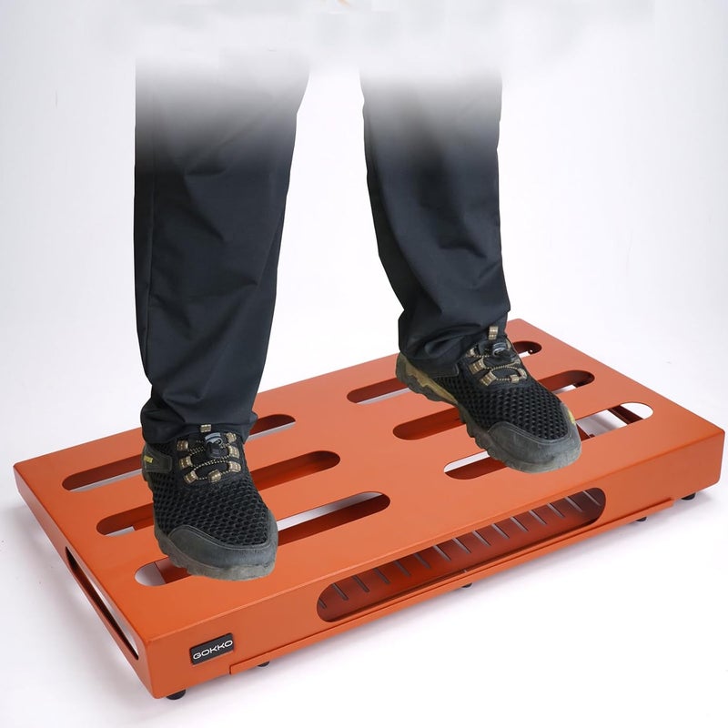 GOKKO لوحة دواسات الجيتار 22" × 12.6" مع حامل مزود الطاقة، تشمل حقيبة حمل وشريط تثبيت (برتقالي، GKS-22OR) - Image 4